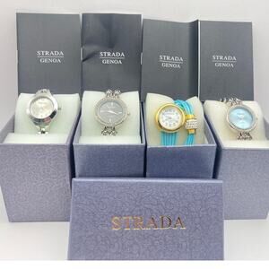 New Women's Strada Genoa Bulk Watch Lot of Four (4) Fresh Batteries New in Box